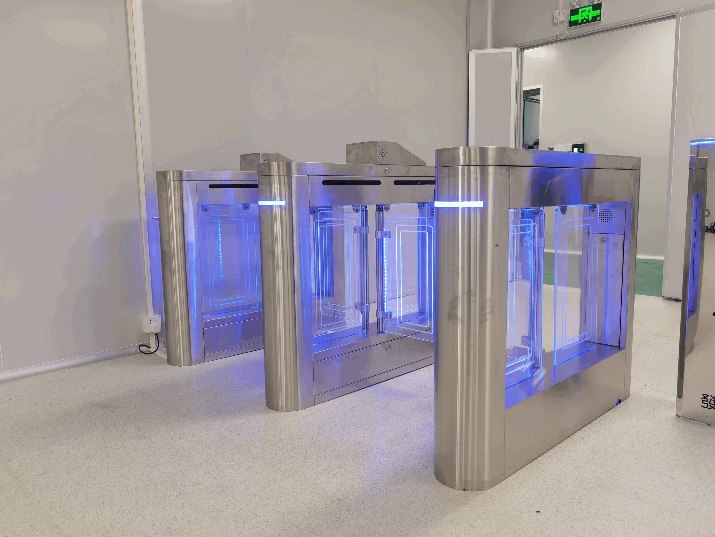 Baroxon pedestrian speed gate turnstiles controlling access at a public transit facility in Qatar