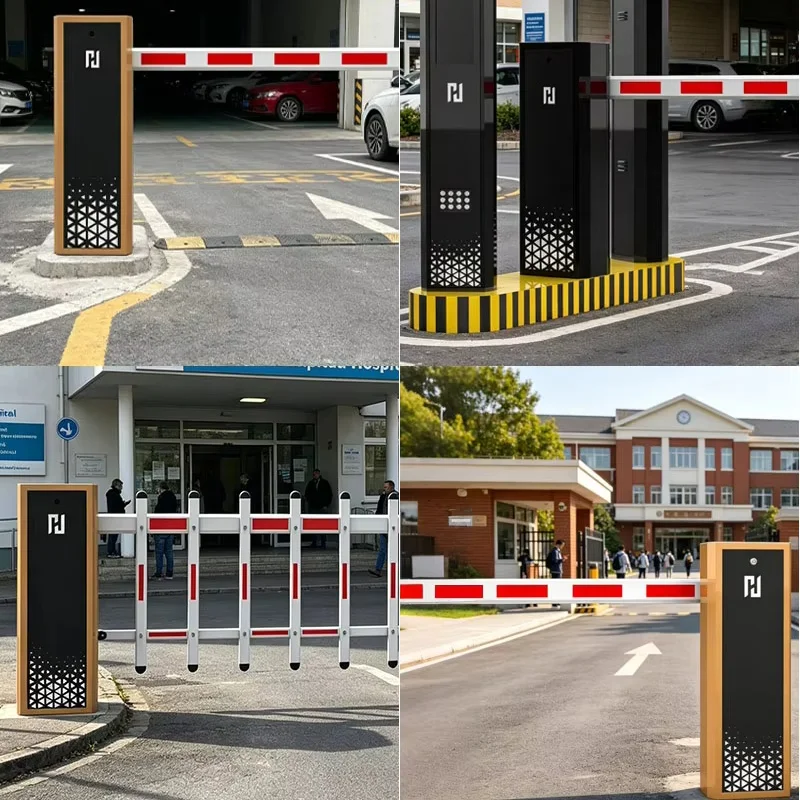 Versatile Automatic Folding Arm Boom Barrier for Traffic Control - Smart Motorized Vehicle Access Management System
