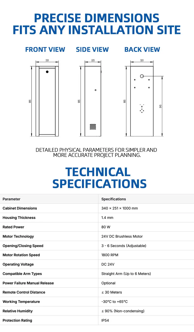 Baroxon heavy-duty galvanized chassis boom barrier for smart carpark vehicle management