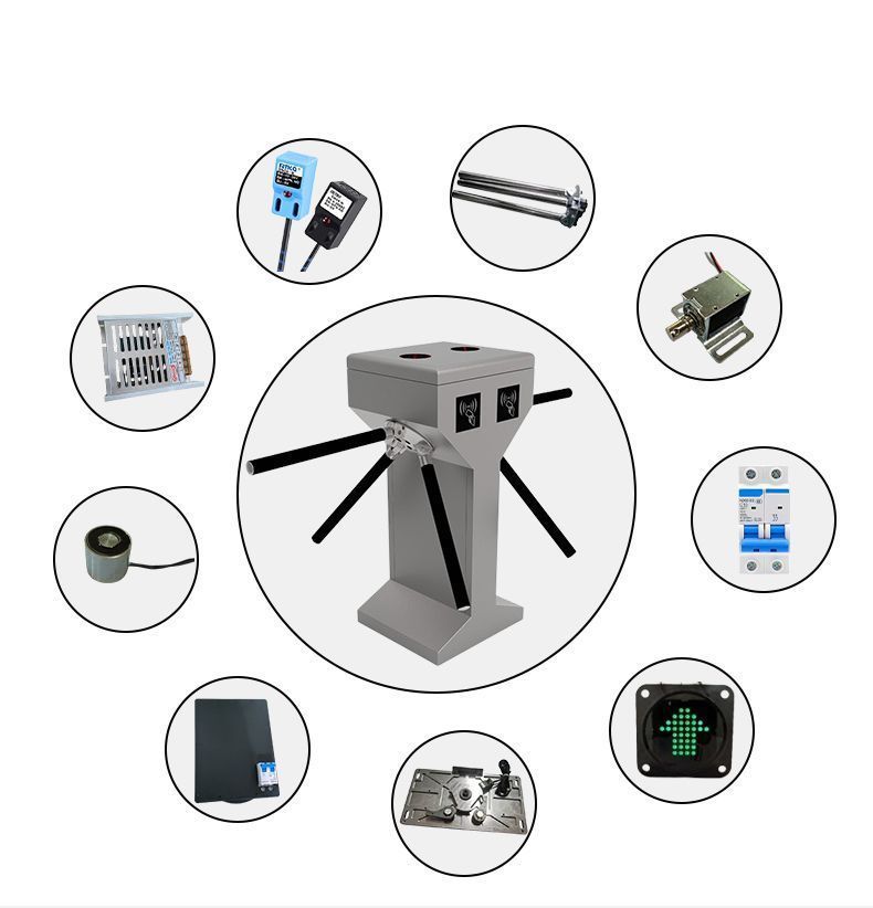 Stainless steel 3-arm mechanism for automated pedestrian access control