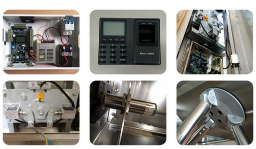 Technical layout dimension plan for Baroxon swing type stainless steel speed gate cabinet Singapore
