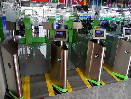 Corporate office pedestrian turnstile gate with face recognition Singapore