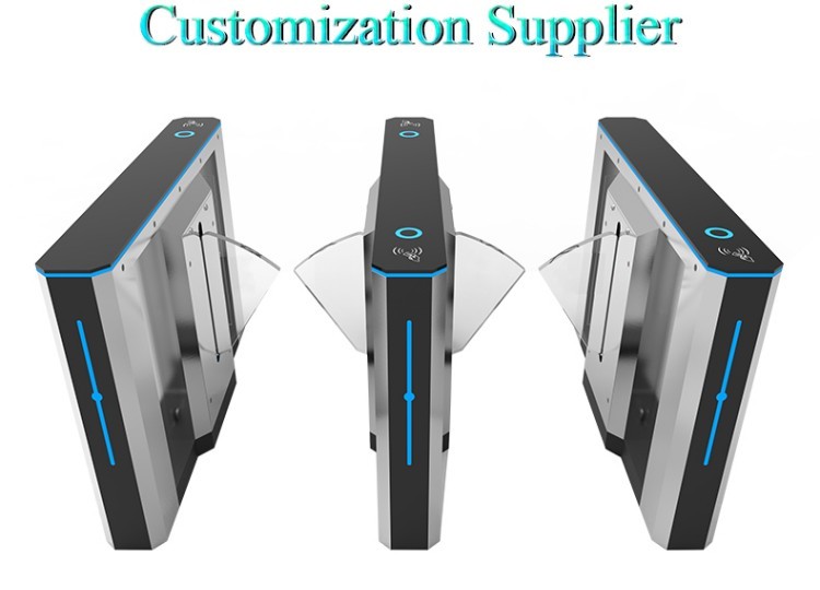 Baroxon commercial stainless steel optical flap barrier turnstile for high rise office buildings