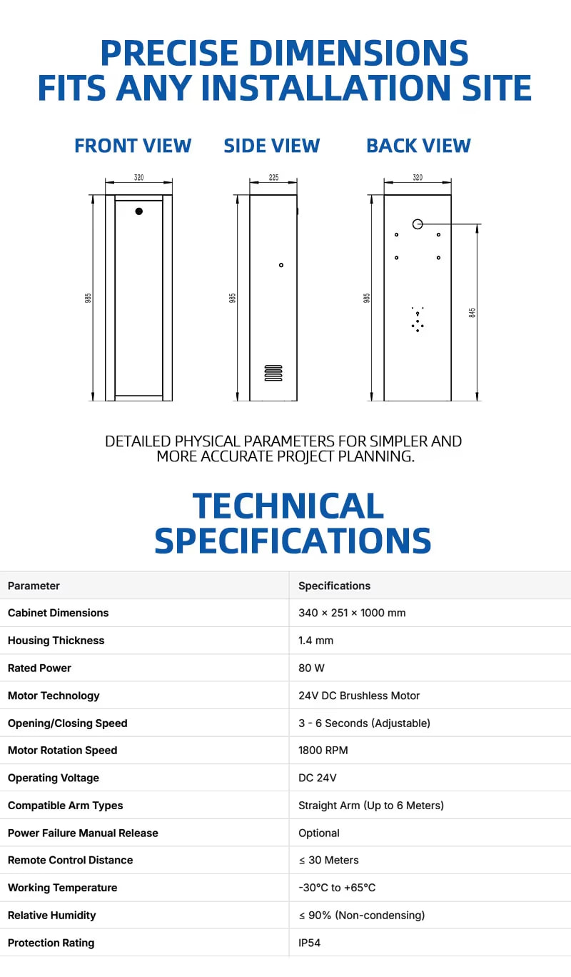 Baroxon commercial parking barrier gear transmission mechanism blueprint